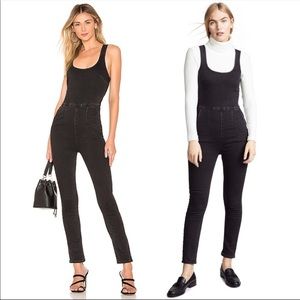 Free People Scarlett Black Denim Jumpsuit